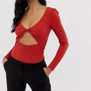 NWT✨ASOS Twist Front Bodysuit
